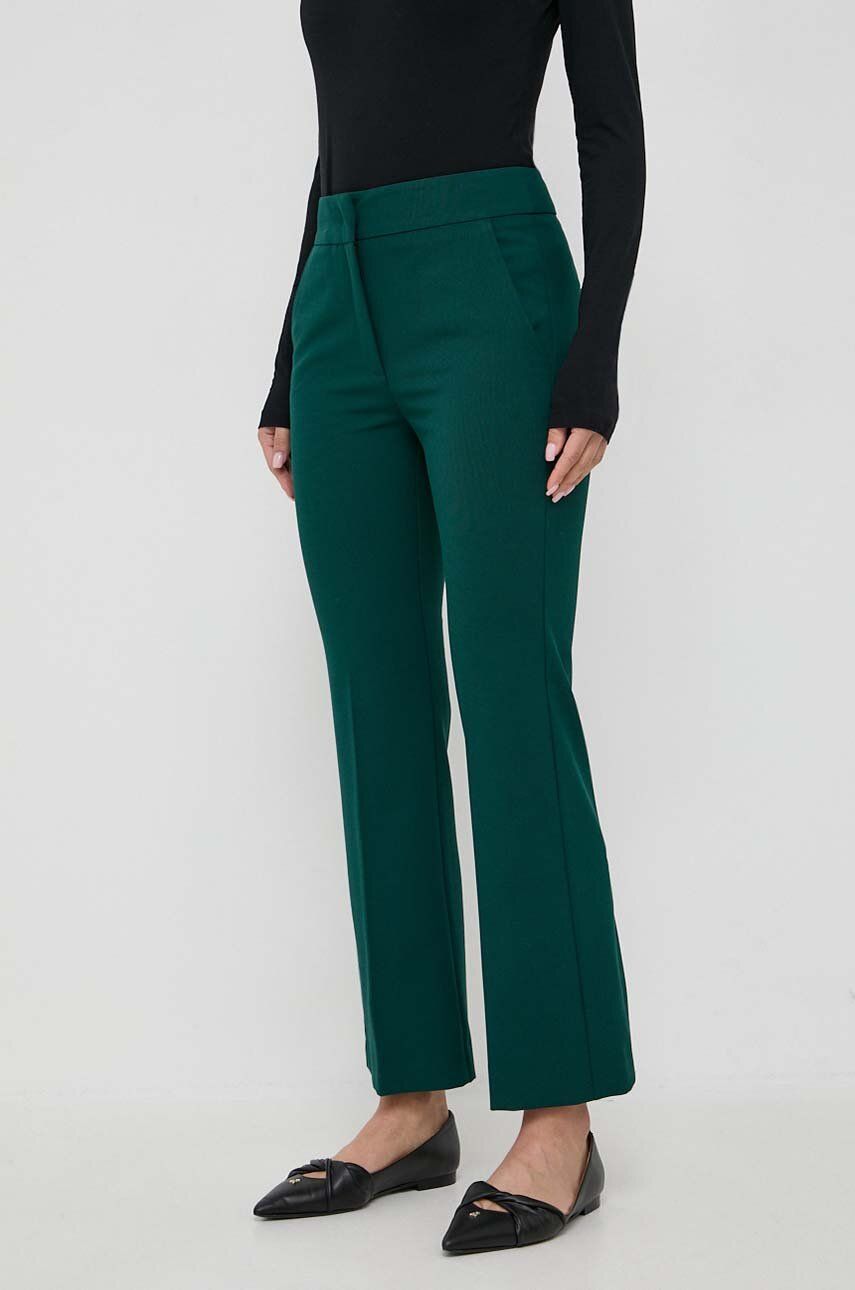 Marella Pantaloni Femei, Culoarea Verde, Lat, High Waist