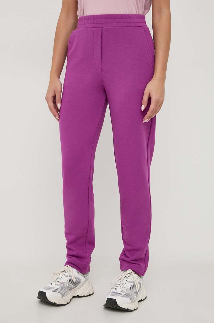 Marella pantaloni de trening culoarea violet, neted