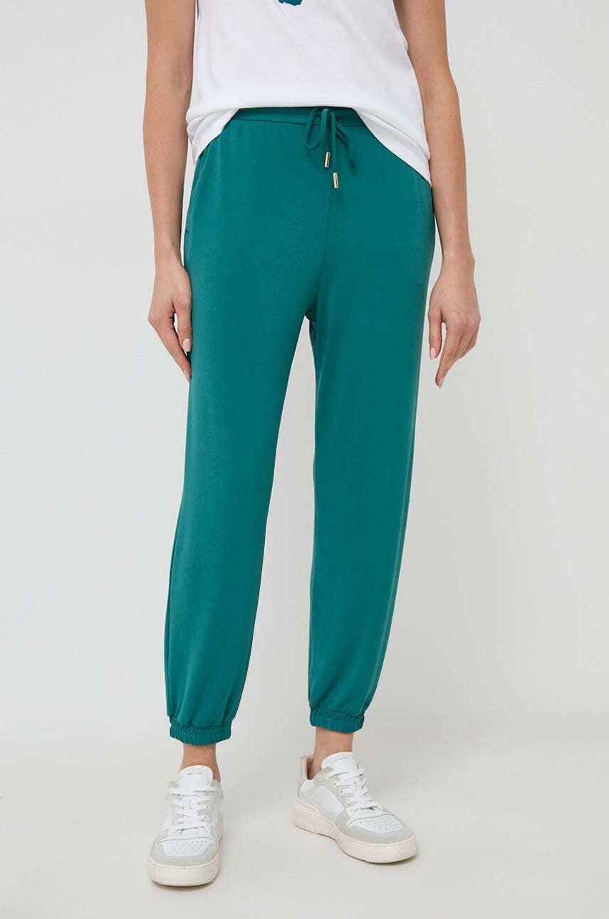 Marella Pantaloni De Trening Culoarea Verde, Neted