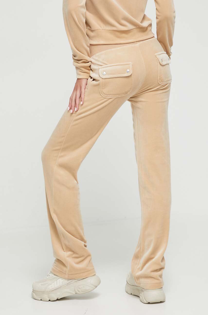 Juicy Couture pantaloni de trening culoarea bej, neted