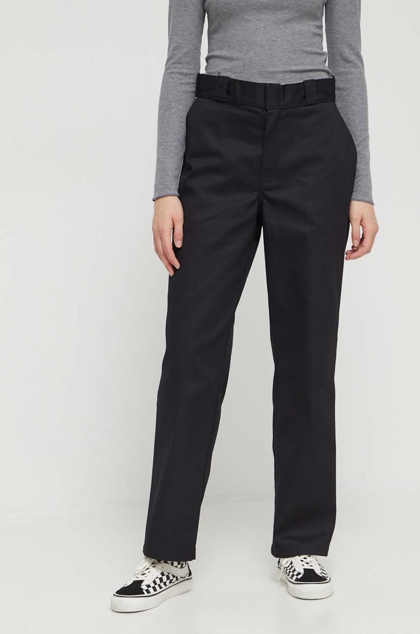 Dickies Pantaloni 874 Femei, Culoarea Negru, Drept, High Waist