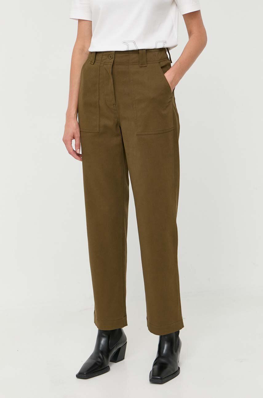 Weekend Max Mara Pantaloni Femei, Culoarea Verde, Drept, High Waist