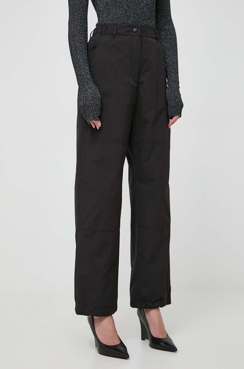 E-shop Kalhoty Weekend Max Mara dámské, černá barva, jednoduché, high waist