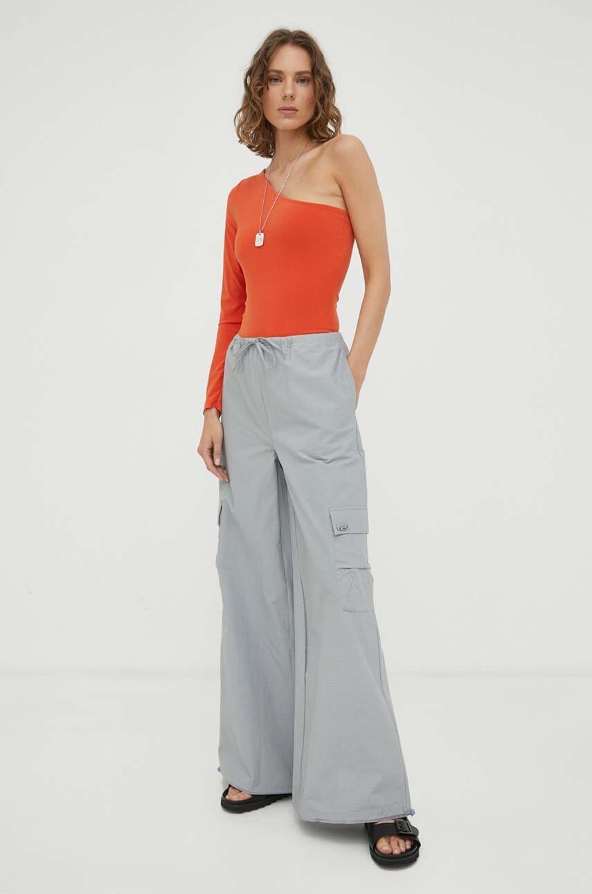 Résumé Pantaloni Femei, Culoarea Gri, Fason Cargo, High Waist