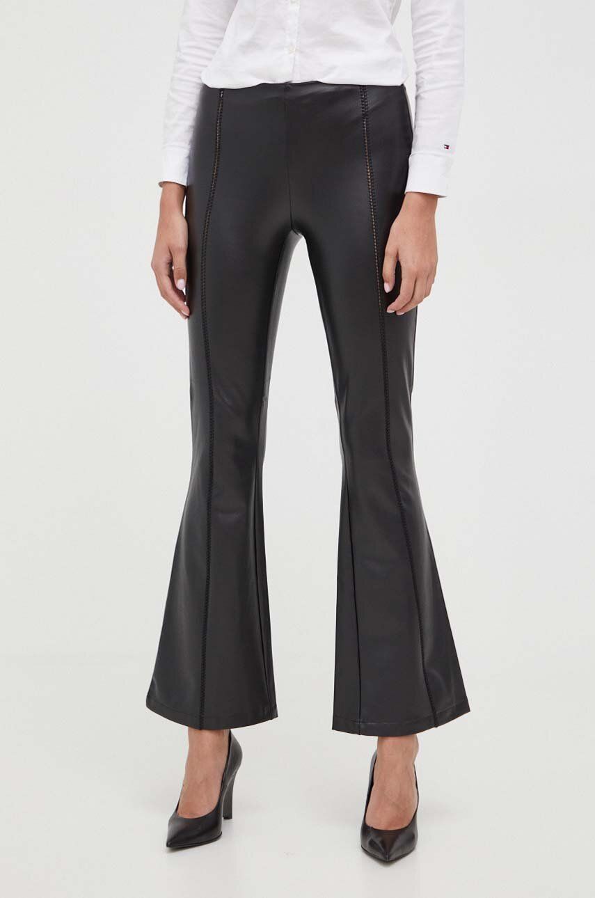 E-shop Kalhoty Guess dámské, černá barva, přiléhavé, high waist