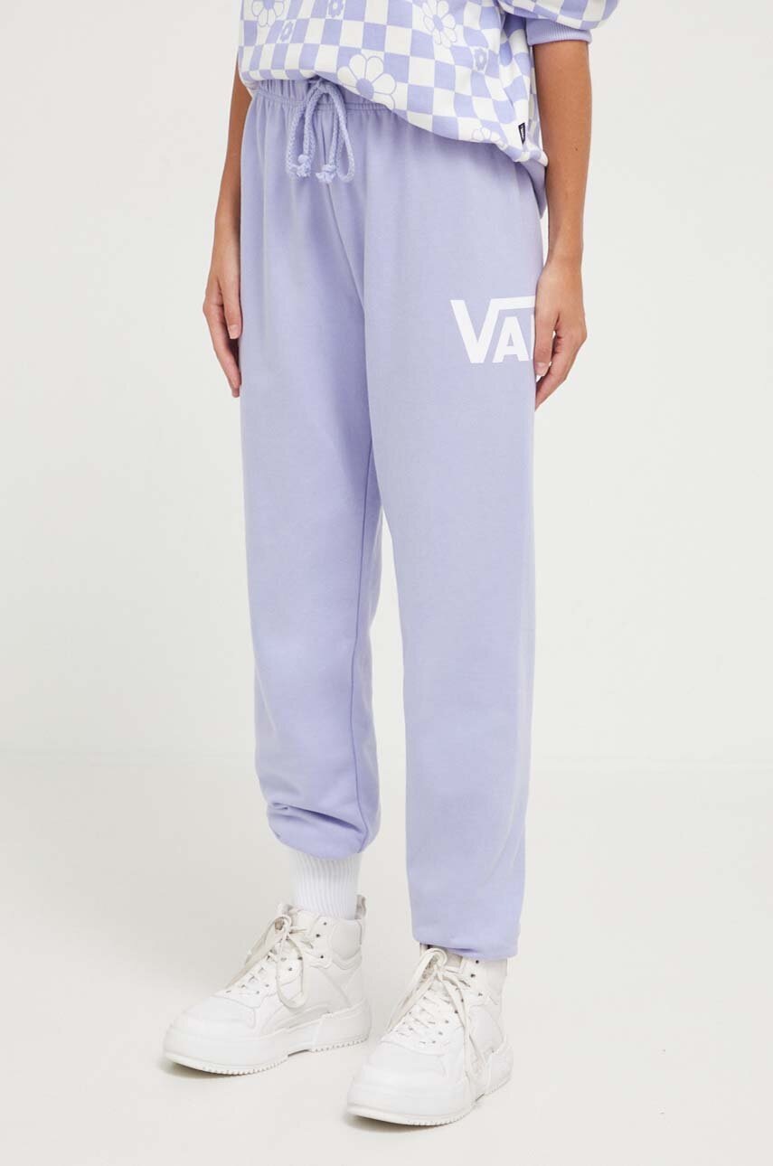 Vans Pantaloni De Trening Culoarea Violet, Cu Imprimeu