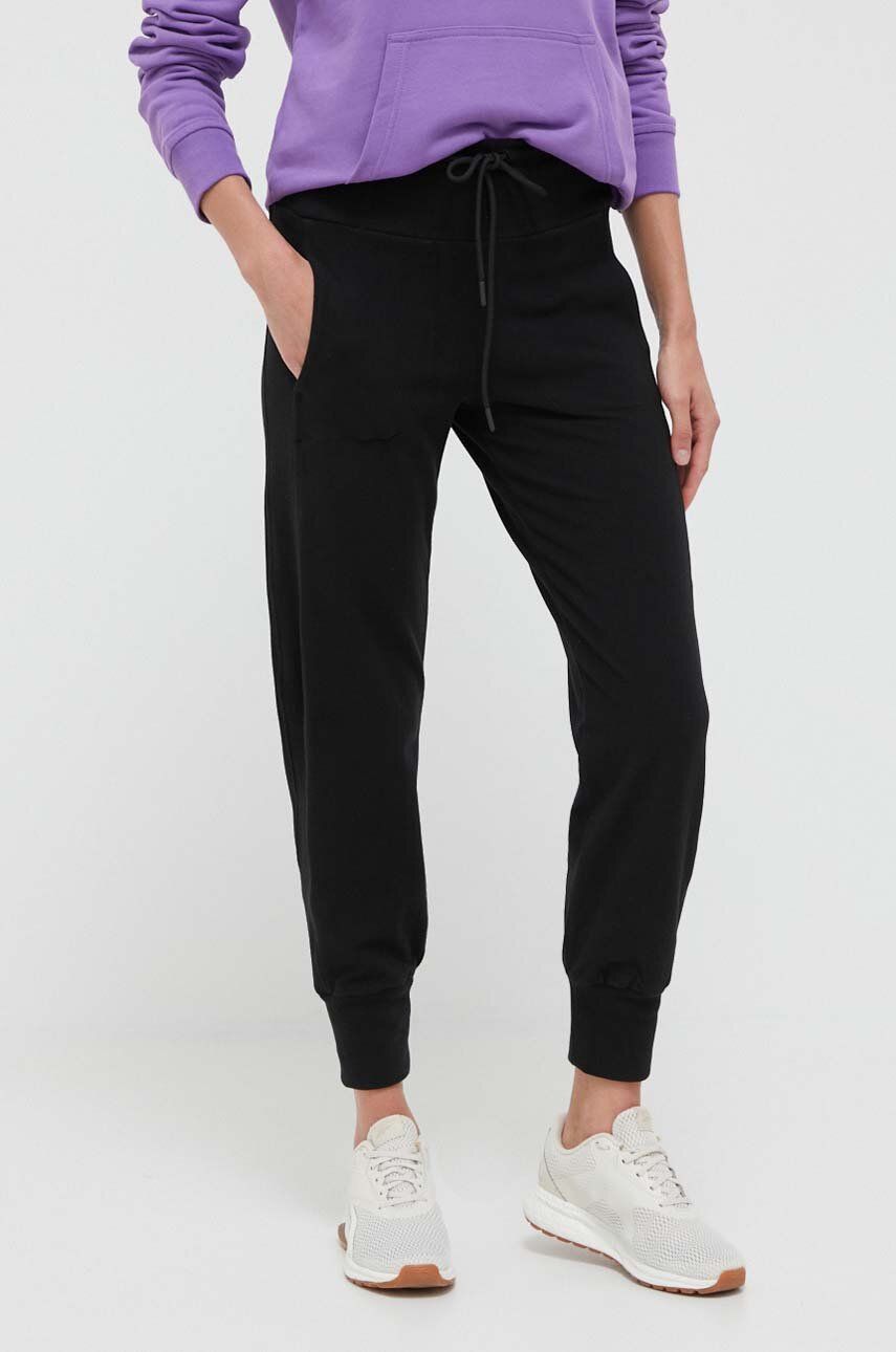 Kalhoty Deha dámské, černá barva, hladké - černá - 46 % Akryl