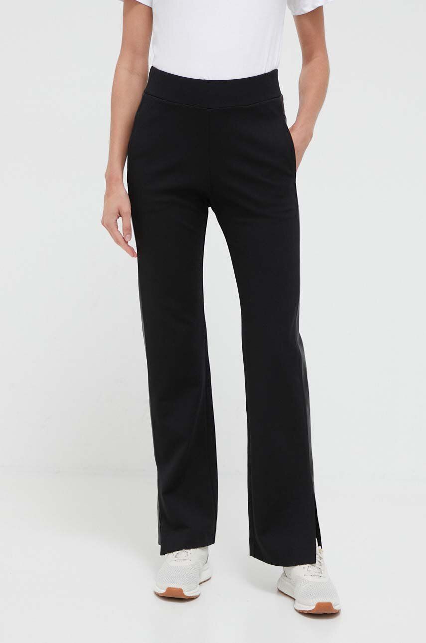 E-shop Kalhoty Deha dámské, černá barva, zvony, high waist