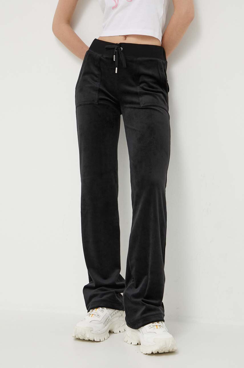 Juicy Couture pantaloni de trening Del Ray culoarea negru, neted