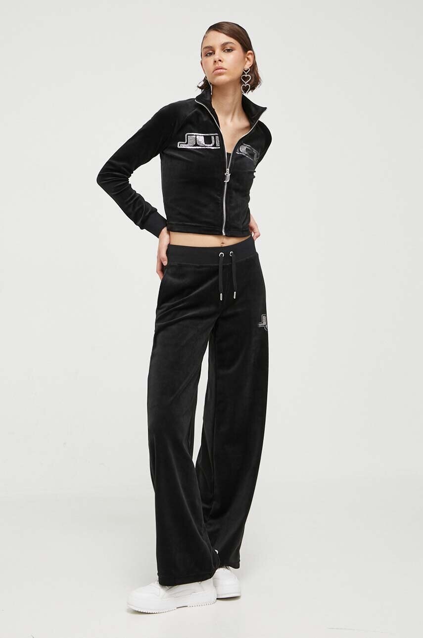 

Штани Juicy Couture жіночі колір чорний з аплікацією