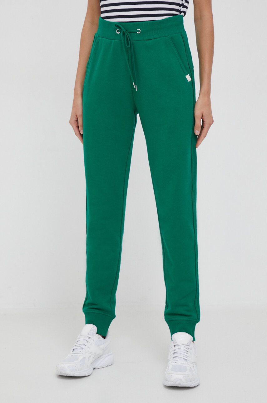 United Colors Of Benetton Pantaloni De Trening Din Bumbac Culoarea Verde, Neted