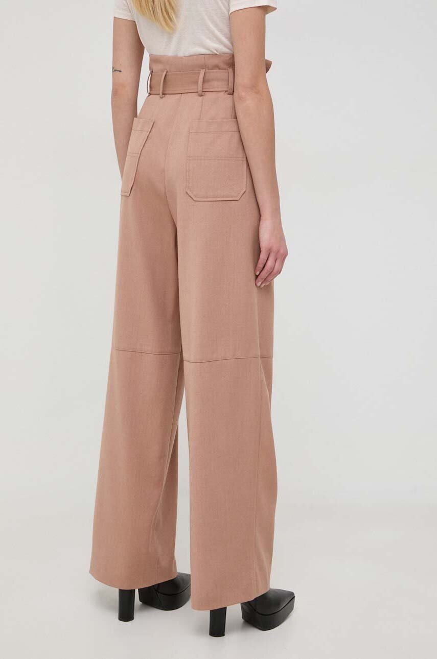 Μάλλινο παντελόνι Pinko χρώμα: μπεζ φωτογραφία