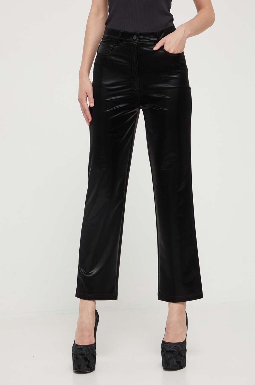 HUGO Pantaloni Femei, Culoarea Negru, Drept, High Waist