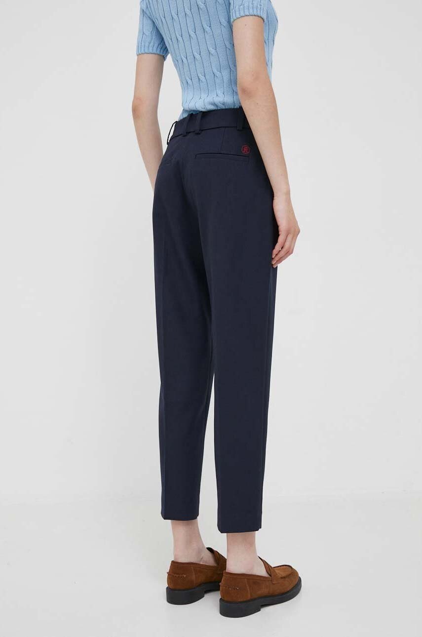 Tommy Hilfiger nadrág női, sötétkék, magas derekú egyenes, WW0WW39723 termék 2. képe