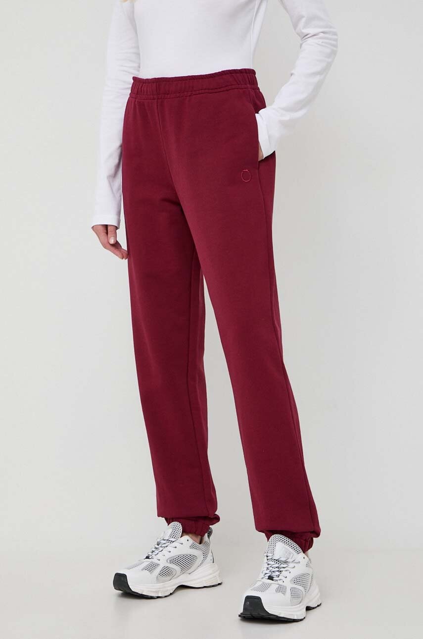 Trussardi Pantaloni De Trening Din Bumbac Culoarea Bordo, Neted