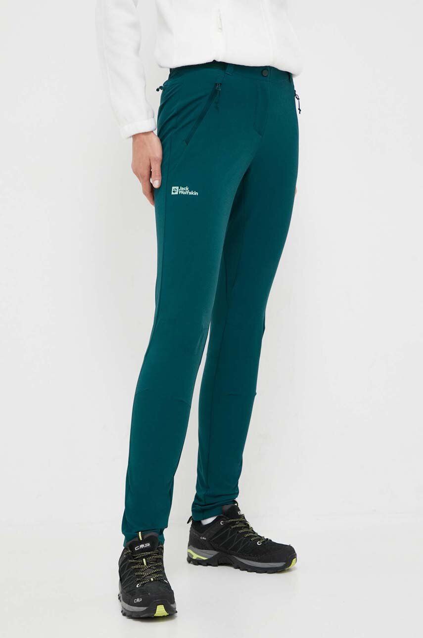 Outdoorové kalhoty Jack Wolfskin Geigelstein zelená barva, 1507741
