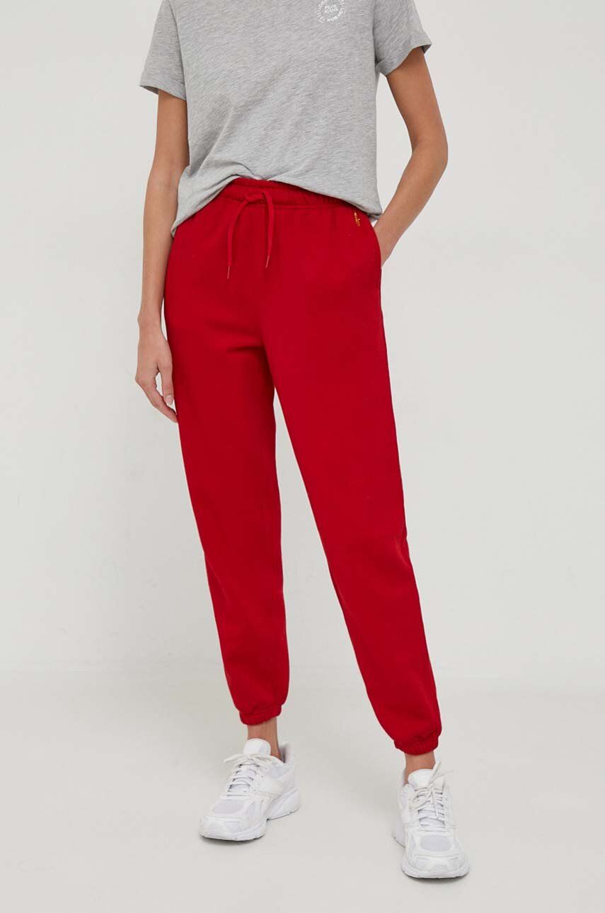 Tepláky Polo Ralph Lauren červená barva, hladké - červená - 84 % Bavlna