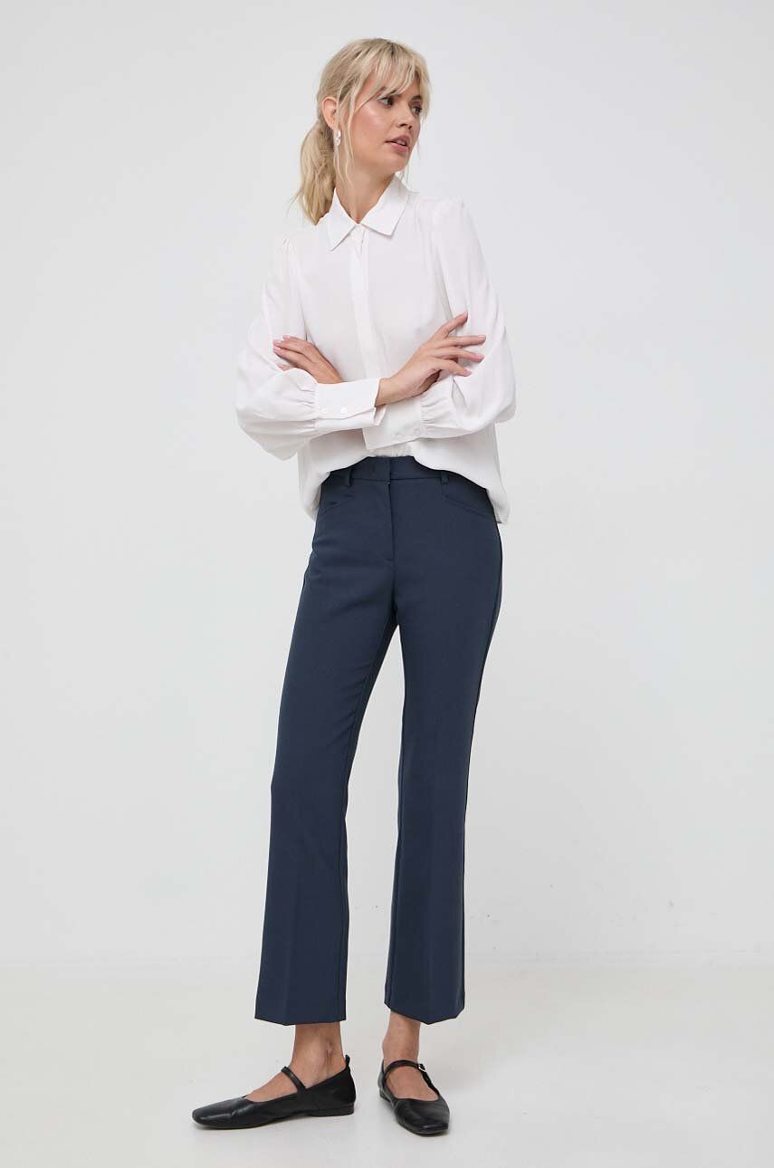 Kalhoty MAX&Co. Ortensia dámské, tmavomodrá barva, jednoduché, medium waist - námořnická modř - 71 %