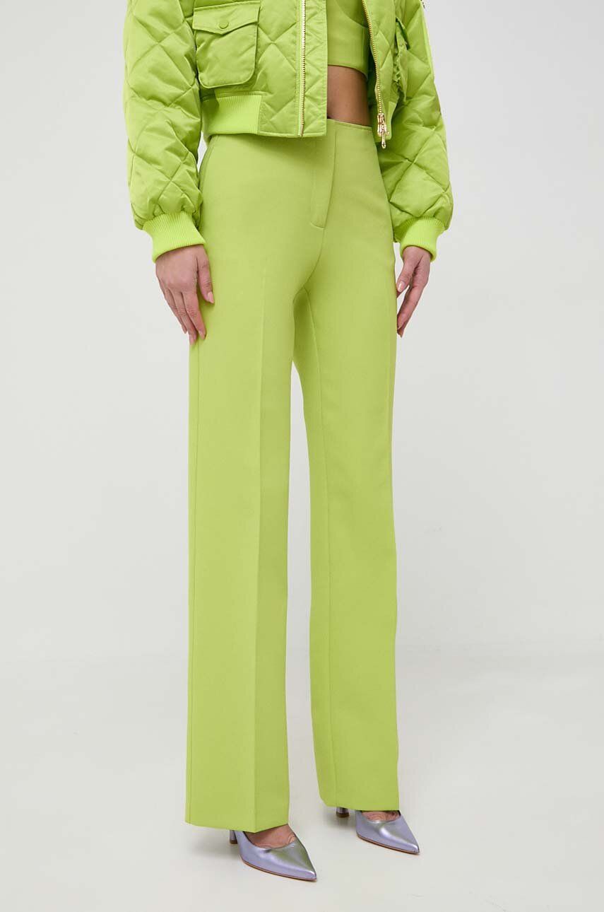 Levně Kalhoty MAX&Co. x Anna Dello Russo dámské, zelená barva, jednoduché, high waist