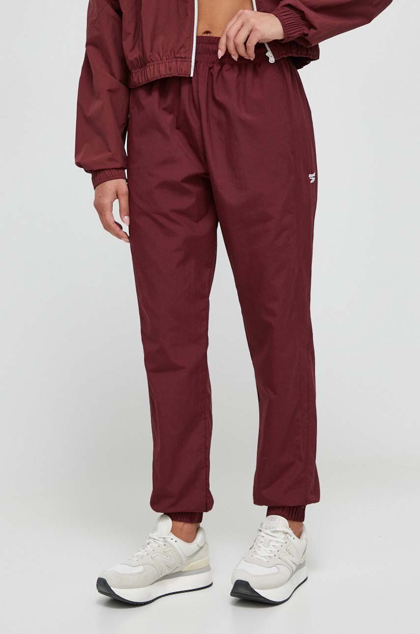 Reebok Classic Pantaloni De Trening Culoarea Bordo, Neted