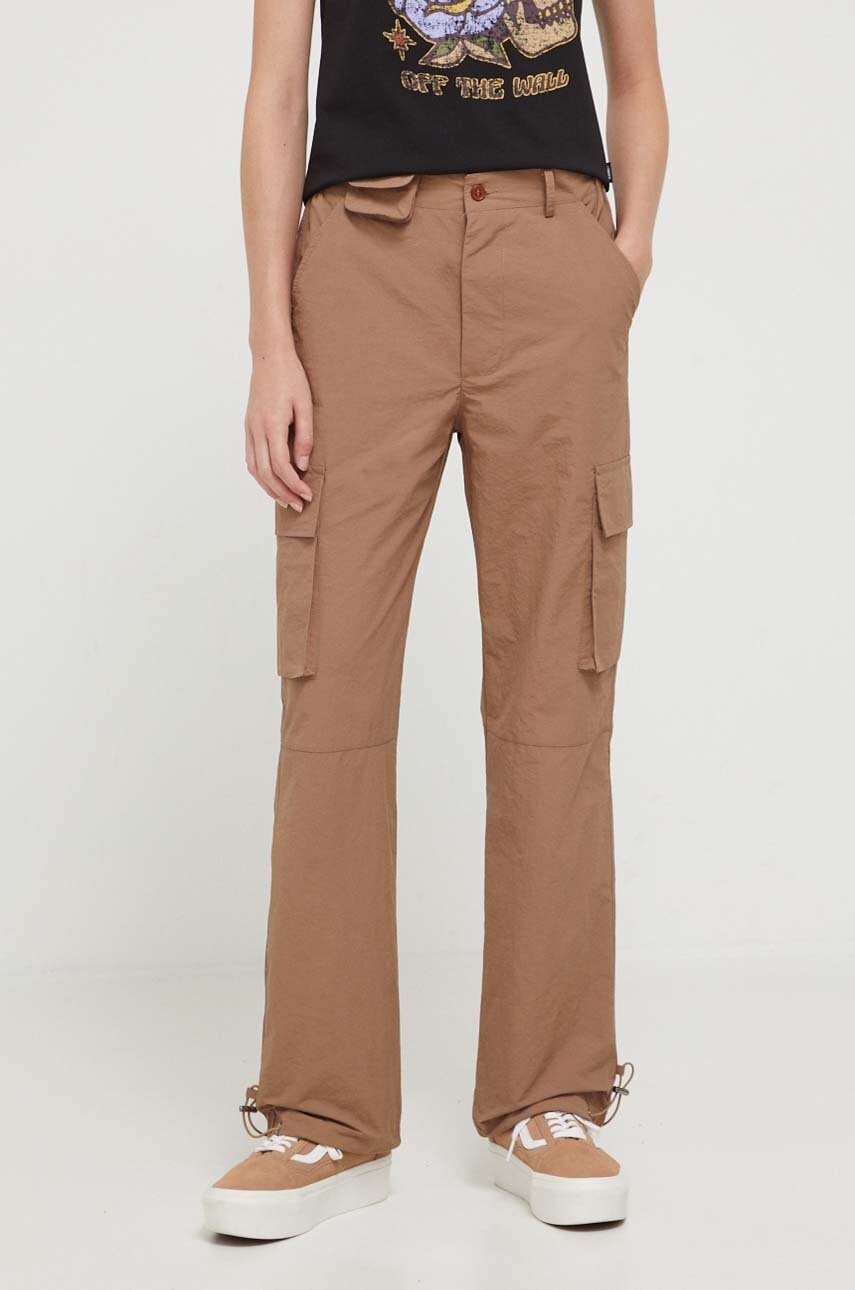 Sixth June Pantaloni Femei, Culoarea Maro, Drept, High Waist