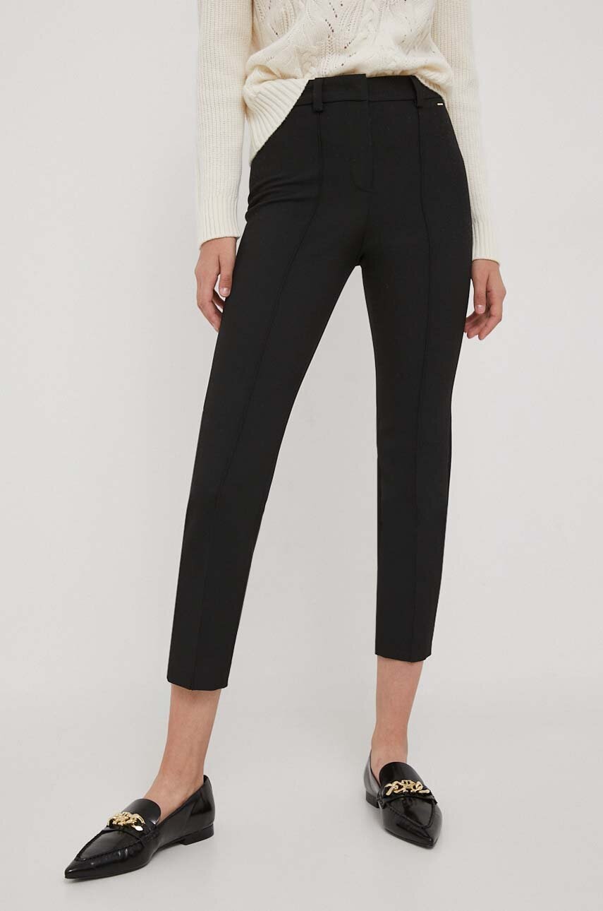 Joop! Pantaloni Femei, Culoarea Negru, Mulata, High Waist