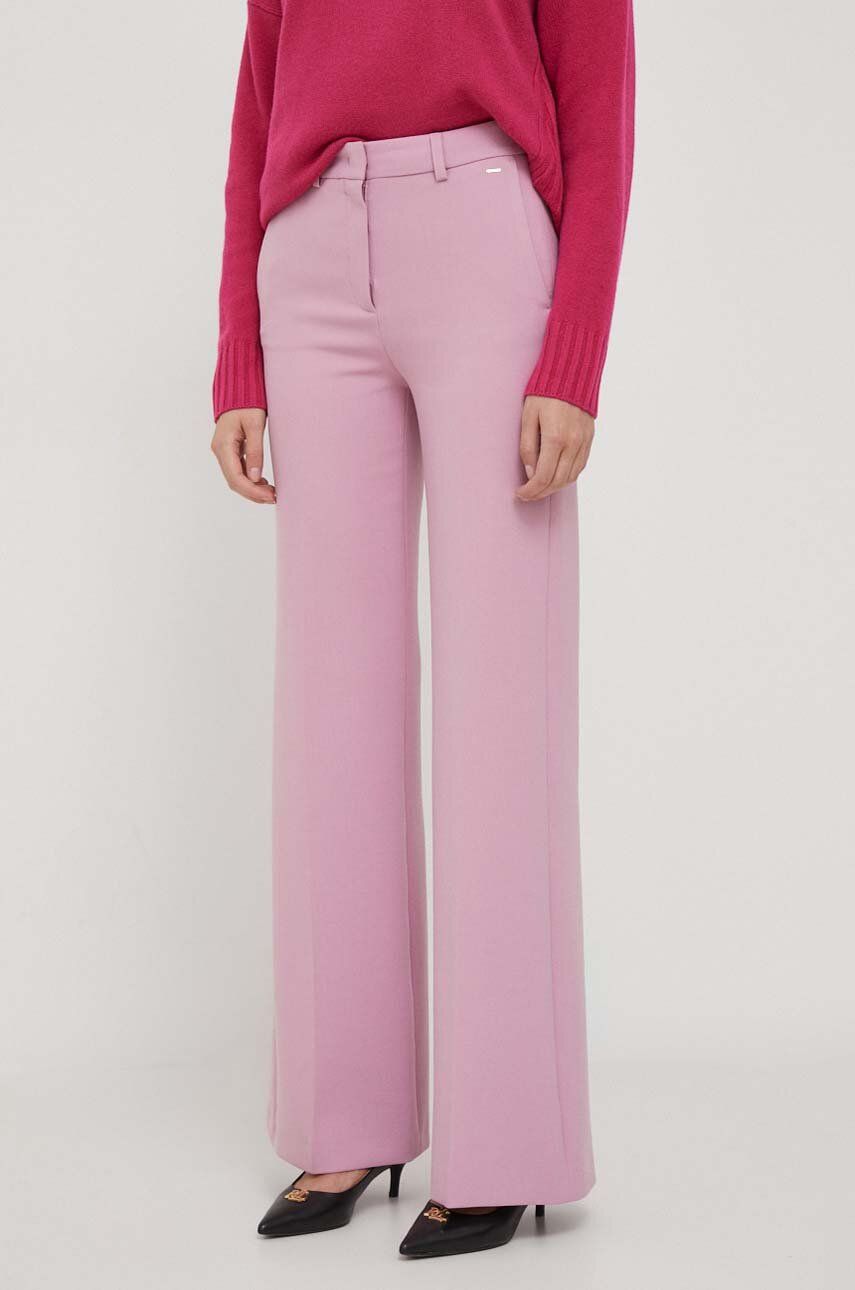 Joop! Pantaloni Femei, Culoarea Roz, Lat, High Waist