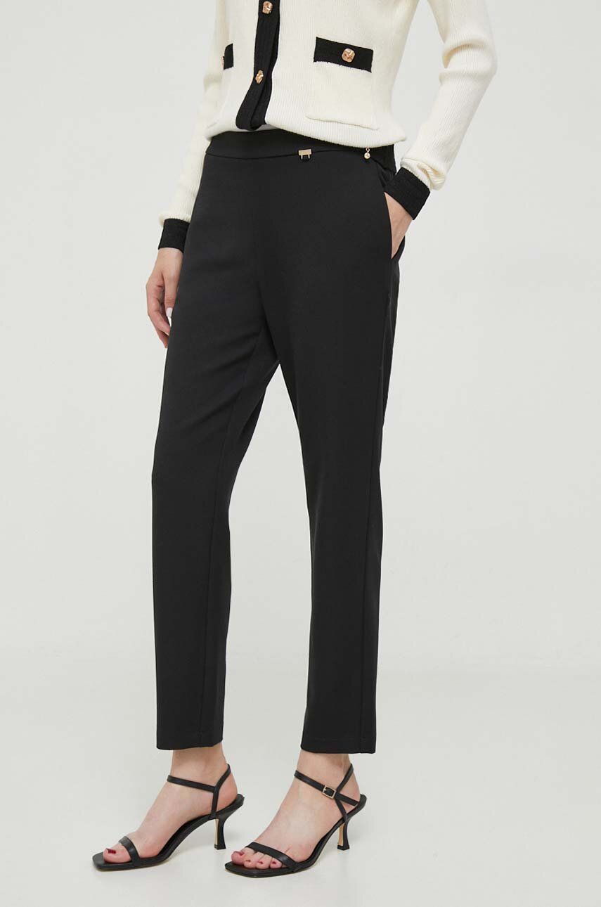 Artigli pantaloni femei, culoarea negru, fason tigareta, high waist