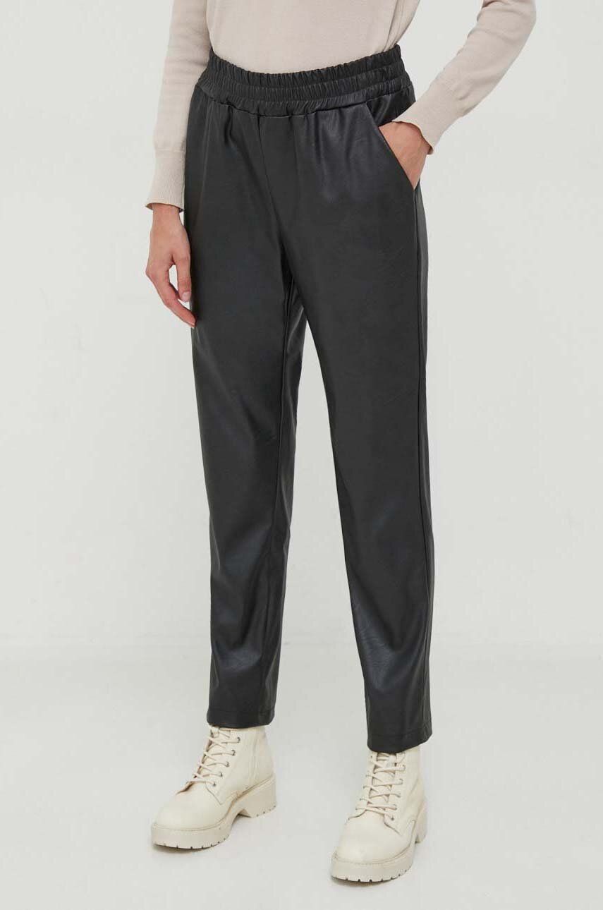 Artigli pantaloni femei, culoarea negru, drept, high waist