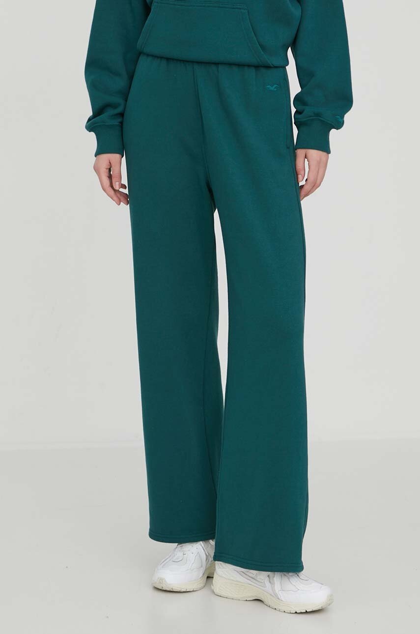 Hollister Co. Pantaloni De Trening Culoarea Verde, Neted