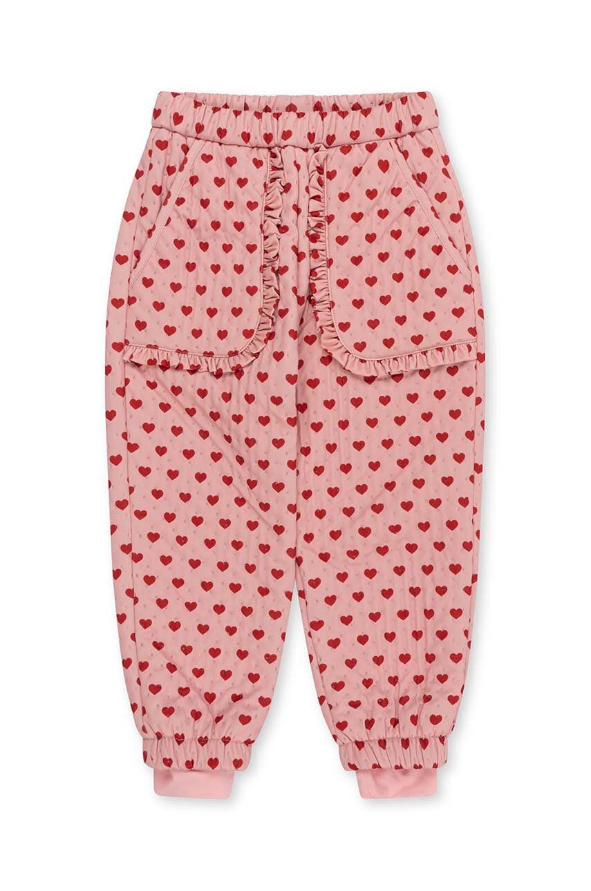 Dětské kalhoty Konges Sløjd červená barva - červená - Hlavní materiál: 100 % Recyklovaný polyester