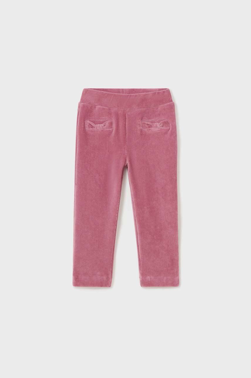 Dětské manšestrové kalhoty Mayoral růžová barva - růžová -  65 % Bavlna