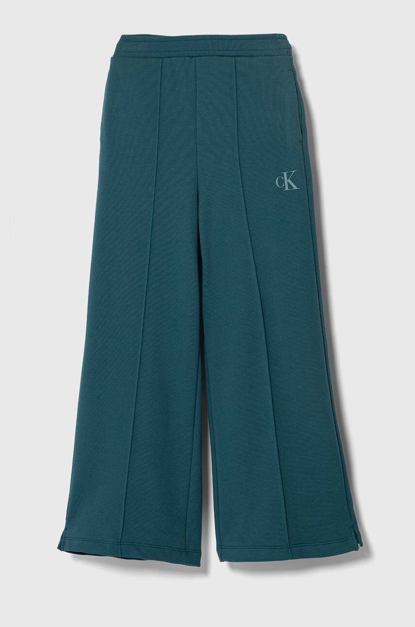 

Детски спортен панталон Calvin Klein Jeans в тюркоазено с изчистен дизайн, Тюркоазен