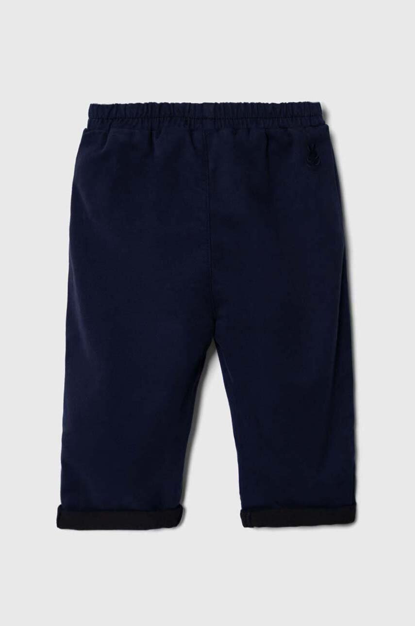 Брюки для младенцев United Colors of Benetton цвет синий однотонные Брюки для младенцев United Colors of Benetton цвет синий однотонные