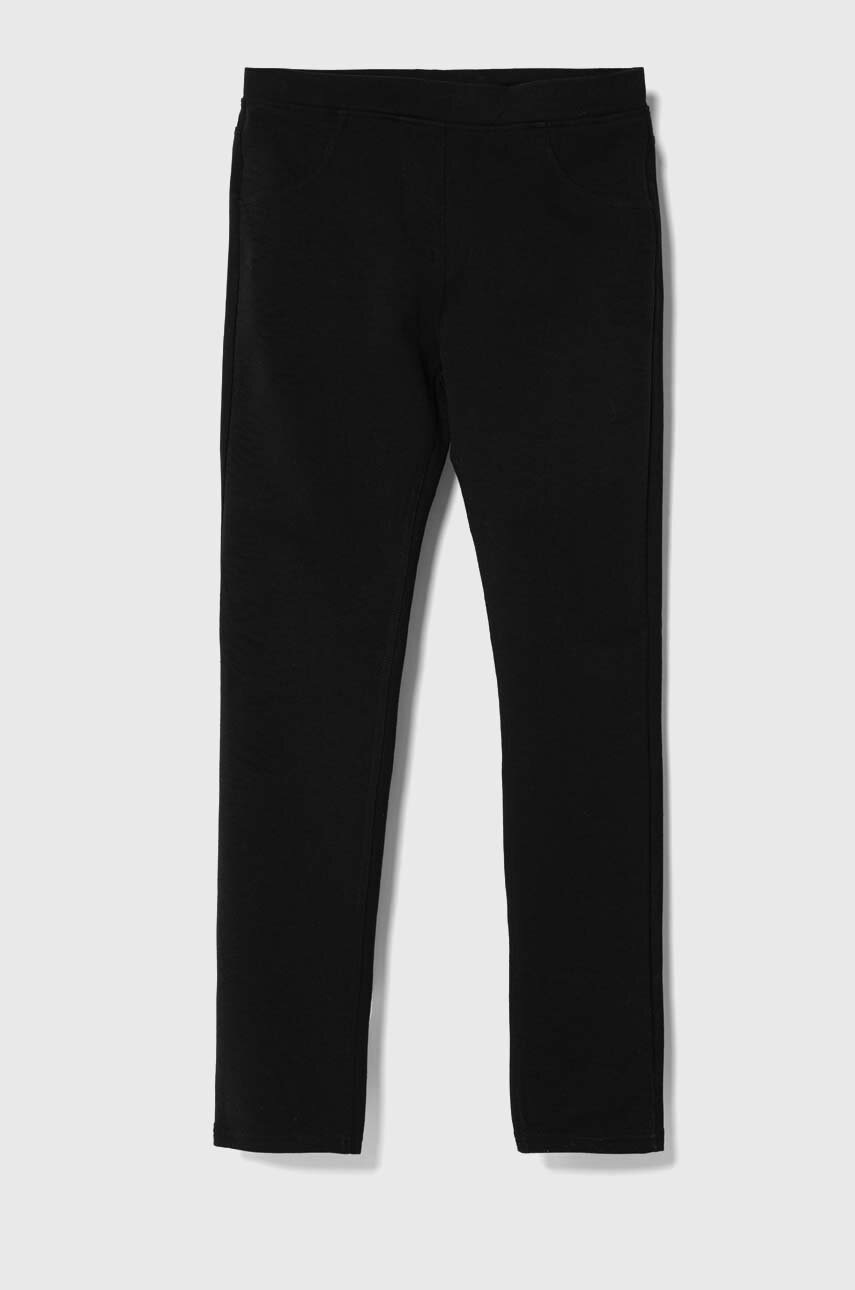 United Colors of Benetton pantaloni de trening pentru copii culoarea negru, neted