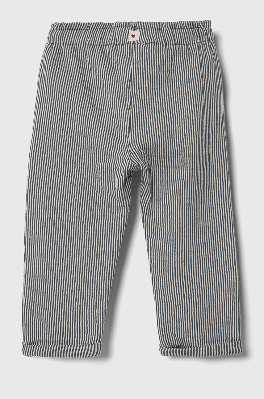 Дитячі бавовняні штанці United Colors of Benetton колір сірий візерунок