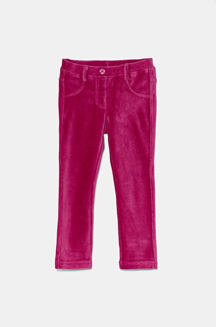 United Colors of Benetton pantaloni copii culoarea roz, neted United Colors of Benetton pantaloni copii culoarea roz, neted