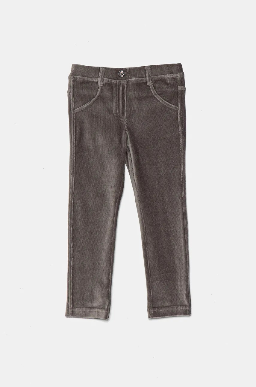 United Colors of Benetton pantaloni copii culoarea gri, neted United Colors of Benetton pantaloni copii culoarea gri, neted