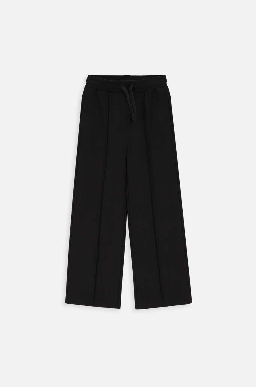 Coccodrillo pantaloni de trening din bumbac pentru copii culoarea negru, neted