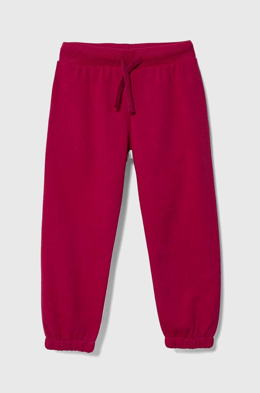 United Colors of Benetton pantaloni de trening pentru copii culoarea roz, modelator