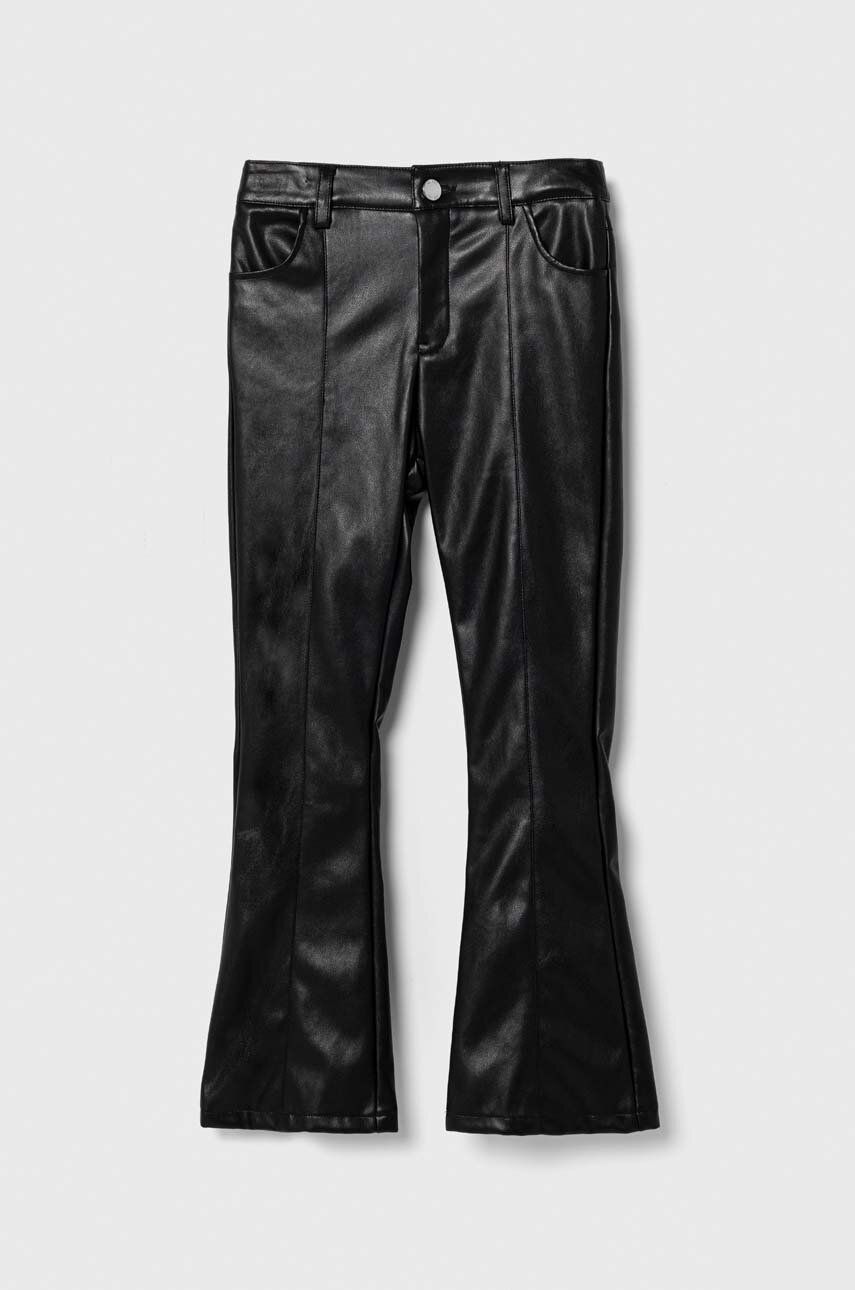 Дитячі штани Guess колір чорний однотонні Дитячі штани Guess колір чорний однотонні