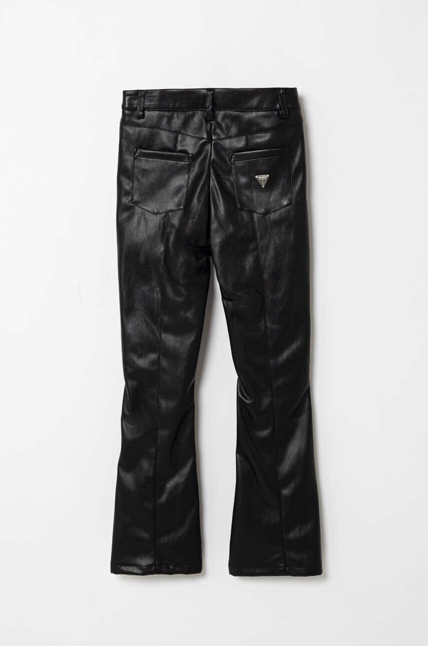 Дитячі штани Guess колір чорний однотонні Дитячі штани Guess колір чорний однотонні