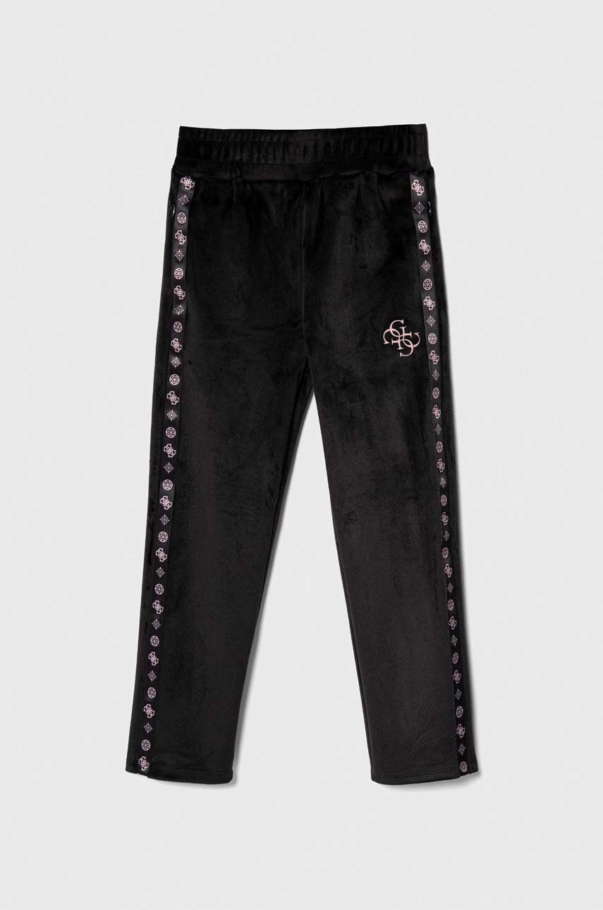 Детские спортивные штаны Guess цвет чёрный с аппликацией Детские спортивные штаны Guess цвет чёрный с аппликацией