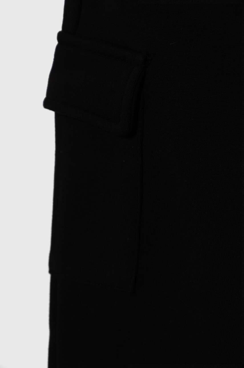 United Colors Of Benetton Pantaloni De Trening Pentru Copii Culoarea Negru, Neted