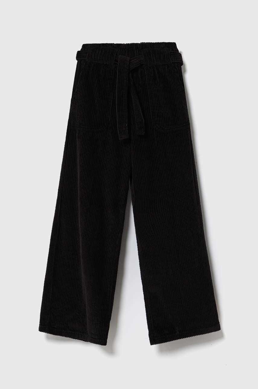 Dětské manšestrové kalhoty United Colors of Benetton černá barva - černá - 100 % Bavlna