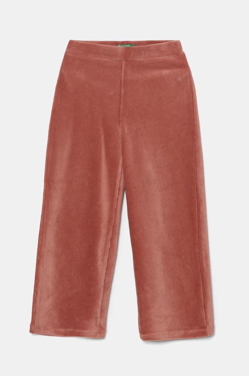 United Colors of Benetton pantaloni copii culoarea portocaliu, neted