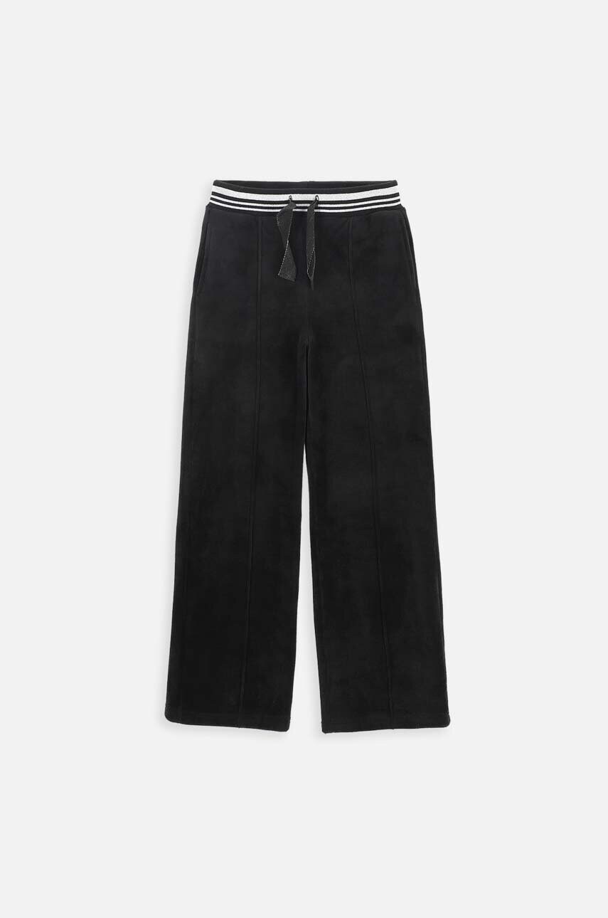 Coccodrillo pantaloni de trening pentru copii culoarea negru, neted