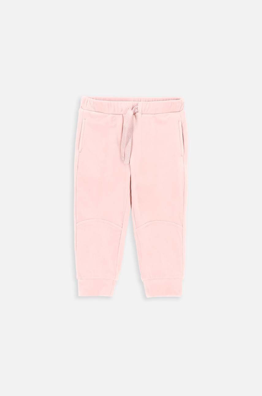 Coccodrillo pantaloni de trening pentru bebeluși ZC3120101SGN SOFT ALPINE GIRL NEWBORN culoarea roz, neted