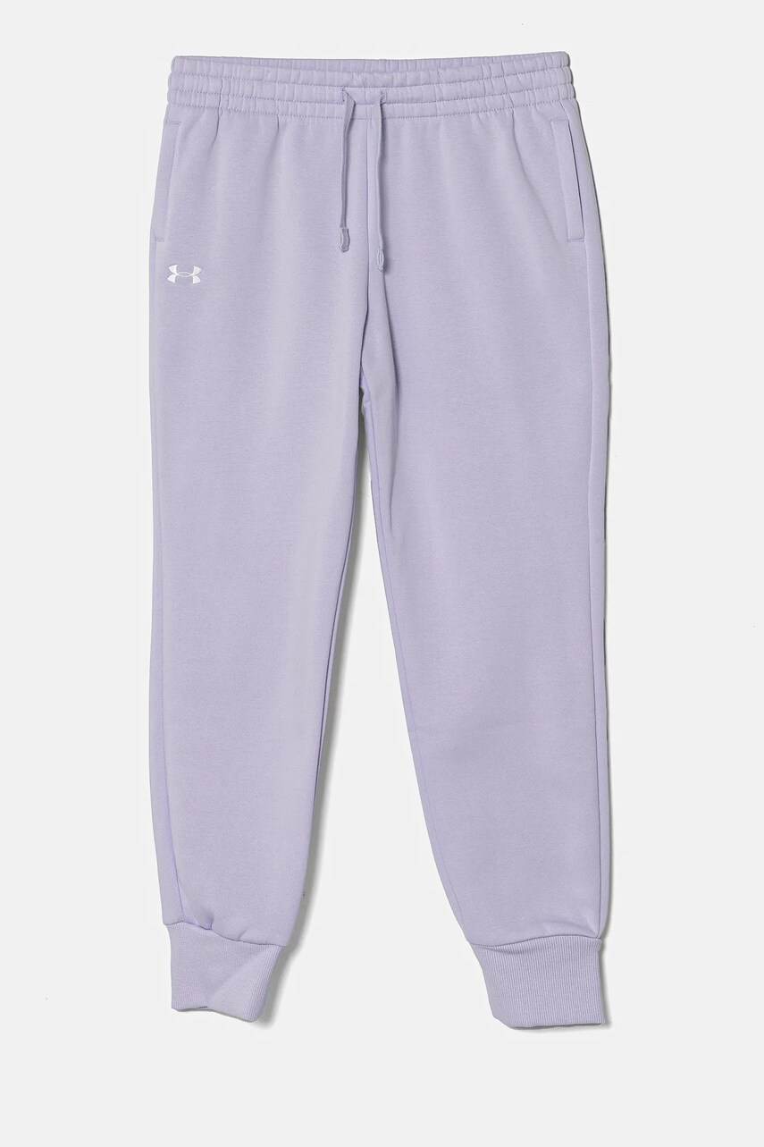Under Armour pantaloni de trening pentru copii UA Rival Fleece culoarea violet, neted