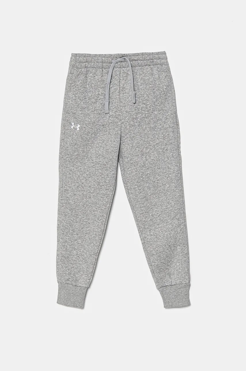 Under Armour pantaloni de trening pentru copii UA Rival Fleece culoarea gri, neted Under Armour pantaloni de trening pentru copii UA Rival Fleece culoarea gri, neted